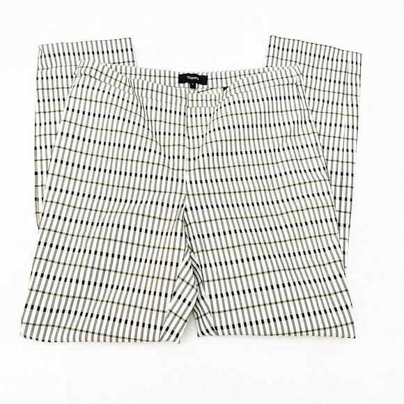 Theory Classic Skinny Pant Viscose Print Plaid Patterned Slack Stretch Size 4 - Picture 4 of 8